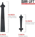 Ultra-Life Magnetic Decorative Carriage-Style Garage Door Accent Trim Hardware (Four Hinges, Two Handles)