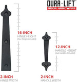 Ultra-Life Magnetic Decorative Carriage-Style Garage Door Accent Trim Hardware (Four Hinges, Two Handles)
