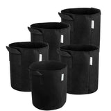 MELONFARM 5-Pack 15 Gallon Plant Grow Bags - Smart Thickened Non-Woven Aeration Fabric Pots Container with Strap Handles for Garden and Planting