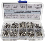 HVAZI #2-56 UNC Stainless Steel Phillips Flat Head Machine Screws Nuts Assortment Kit