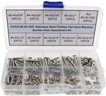 HVAZI #2-56 UNC Stainless Steel Phillips Flat Head Machine Screws Nuts Assortment Kit