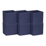 Household Essentials 84-1 Foldable Fabric Storage Bins | Set of 6 Cubby Cubes with Handles | Teafog, 6 lbs, Grey