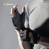 Glofit FREEDOM Workout Gloves, Knuckle Weight Lifting Shorty Fingerless Gloves with Curved Open Back, for Powerlifting, Gym, CrossFit, Women and Men