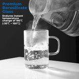 Ecooe Clear Glass Tea Mug Cup with Stainless Steel Infuser Lid for Loose Tea/Tea Bag 17 Ounce