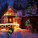 CERCHIO Xmas Lights Outdoor Motion 8 Patterns Christmas Laser Lights Projector Waterproof for Landscape Garden Holiday Party Halloween Christmas Decoration …