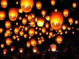 50 PCS || White flying Chinese Paper Lanterns Sky Fire Fly Candle Lamp for Wish Wedding || White color || Make a wish and release into the sky || by ★★★ Royal ♛ Shop ★★★
