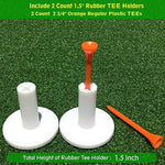 SkyLife Golf Rubber Tee Holder Set for Driving Range Golf Practice Mat (1.5''/2''/2.6''/2.8''/3'')