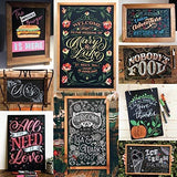 VersaChalk Rustic Wood Framed Magnetic Chalkboard Sign for Wall with Hanging Mounts and Non Porous Blackboard Surface Compatible with Liquid Chalk Markers - 18 x 24 Inches