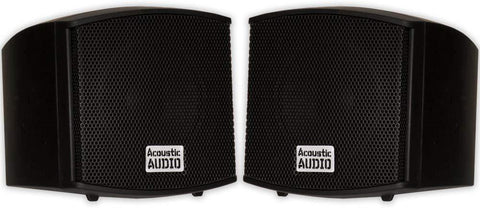 Acoustic Audio AA321B Mountable Indoor Speakers 400 Watts Black Bookshelf Pair