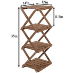 Sunnyglade 4-Tier Foldable Flower Rack Plant Stand Wood Shelf Multipurpose Utility Storage Rack Books Picture Frames Shelves for Yard Garden Patio Balcony Bedroom