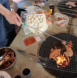 smart chef 8 Telescoping Marshmallow Roasting Sticks 8 Bamboo Skewers - Liquidation, Half-Price - Stainless Steel Forks Color-Coded Wood Handles - Zip Case for Compact Storage - Blunt Prongs