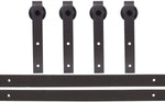 TMS 5 FT Country Antique Dark Coffee Steel Sliding Barn Wood Door Hardware Track Set