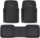 Motor Trend MT-923-GR Flextough Contour Liners - Deep Dish Heavy Duty Rubber Floor Mats for Car Suv Truck and Van - All Weather Protection, Gray