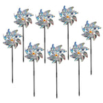 Bird Blinder Pinwheels Sparkly Silver Mylar Pin Wheel Holographic Spinners Whirl Reflective Pinwheel Scare Birds Away for Garden Party Lawn Kids Decor