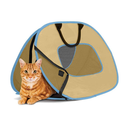 SportPet Designs Cat Carrier With Zipper Lock- Foldable Travel Cat Carrier