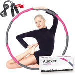 Auoxer Fitness Exercise Weighted Hoola Hoop, Lose Weight Fast by Fun Way to Workout, Fat Burning Healthy Model Sports Life, Detachable and Size Adjustable Design