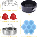 BAYKA Pressure Cooker Accessories Set, Compatible with Instant Pot 5, 6, 8 Qt, Steamer Basket, Springform Pan, Bites Molds, Egg Rack, Mini Mitts, 5,6,8
