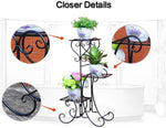 Plant Stand Metal Flower Holder Pot with 3 Tier Garden Decoration Display Wrought Iron 3 Layers Planter Rack Shelf Organizer for Garden Home Office Black (3layer)