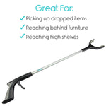 Vive Reacher Grabber - 32" Extra Long Mobility Aid - Rotating Hand, Heavy Duty Grip Arm - Reaching Assist Tool for Trash Pickup, Litter Picker, Garden Nabber,...