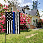 Anley [Double Sided Premium Garden Flag, Thin Blue Line USA Decorative Garden Flags - Weather Resistant & Double Stitched - 18 x 12.5 Inch