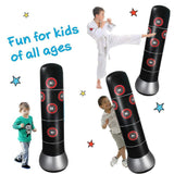 Eforoutdoor Fitness Punching Bag Heavy Punching Bag Inflatable Punching Tower Bag Freestanding Children Fitness Play Adults De-Stress Boxing Target Bag 5.25ft