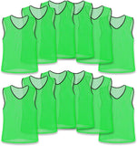 Unlimited Potential Nylon Mesh Scrimmage Team Practice Vests Pinnies Jerseys Bibs for Children Youth Sports Basketball, Soccer, Football, Volleyball (Pack of 12)