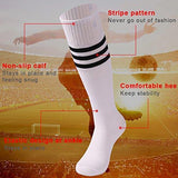 saounisi Unisex Tube Socks Stripe,2 Pairs Knee High Football Soccer Volleyball Baseball Cheerleading Team Socks