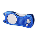Mile High Life All Metal Foldable Golf Divot Tool with Pop-up Button & Magnetic Ball Marker (Multi-Colors/Shape)