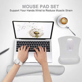 Mouse Pad with Wrist Support and Keyboard Wrist Rest Pad Set,Ergonomic Mouse Pads for Computers Laptop,Non-Slip Comfortable Mousepad w/Raised Memory Foam for Easy Typing Pain Relief (Eiffel Tower)