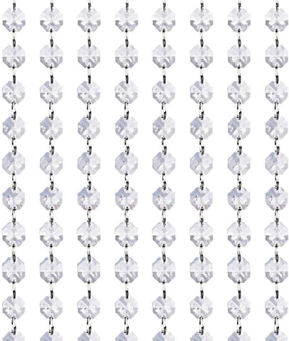 Crystal Acrylic Gems Bead Garland Strands, KinHom 16 Feet Hanging Clear 14mm Daimond Beads Chain Garlands for Manzanita Tree Centerpiece, Chandelier Bead Lamp Chain, Christmas/Wedding Party Decoration