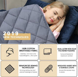 Weighted Blanket 20lbs for Adult - 100% Organic Cotton 60'' x 80'' Queen Size Cooling Heavy Blanket for 170-230lbs Individual with Glass Beads for Calmer Days and Restful Nights,3-Year Warranty