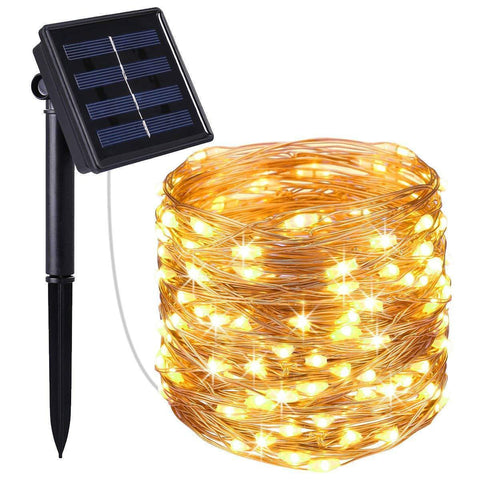 AMIR Solar String Lights,72ft 8 Modes Copper Wire Lights, 200 LED Starry Lights, Waterproof IP65 Fairy Christams Decorative Lights for Outdoor, Wedding, Homes, Party, Halloween (Warm White)