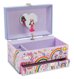 JewelKeeper Girl's Musical Jewelry Storage Box Pullout Drawer, Rainbow Unicorn Design, The Unicorn Tune