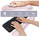 Mouse Pad with Wrist Support and Keyboard Wrist Rest Pad Set,Ergonomic Mouse Pads for Computers Laptop,Non-Slip Comfortable Mousepad w/Raised Memory Foam for Easy Typing Pain Relief (Eiffel Tower)