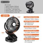 Battery Operated Stroller Fan Clip on Table Fan 40+ Hours Desk Fan Quiet Fan 360° Rotation 4400mah With Power Bank Function Mini Fan for Outdoor Sports Activities