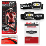 GearLight LED Headlamp Flashlight S500 [2 PACK] - Running, Camping, and Outdoor Headlamps - Best Head Lamp with Red Safety Light for Adults and Kids