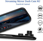 Dash Cam, DuDuBell 10" Mirror Dash Cam with Reverse Assistance, Backup Camera Dual 1080P External GPS, Front and Sony IMX323 Rear Camera with Night Vision IPS Touch Screen Wide Angle HDR+