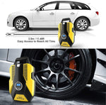 Portable Air Compressor Pump Digital Tire Inflator 150PSI DC 12V Car Air Pump with LED Light Auto tire inflator for Car, Bicycle, Motorcycle, Basketball and Other Inflatables(Yellow)