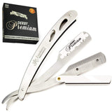 Equinox International Professional Steel Straight Edge Razor with 100 Single Edge Derby Premium Blades by Equinox International - Great for Barbers, Salons, and Hair Enthusiasts