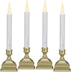 612 Vermont Battery Operated LED Window Candle with Sensor and 8 Hour Timer, Patented Dual LED Flicker Flame (Pewter)