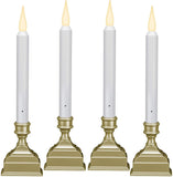 612 Vermont Battery Operated LED Window Candle with Sensor and 8 Hour Timer, Patented Dual LED Flicker Flame (Pewter)