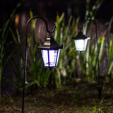 GIGALUMI 26 Inch Solar Lights Outdoor, Hanging Solar Coach Lantern with 2 Shepherd Hooks (2 Pack)