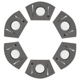 PAUWER Grey Round Table Placemats Set of 7 Wedge and Round Placemats Set for Round Dining Table Washable Woven Vinyl Placemats Set