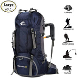 60L Waterproof Lightweight Hiking Backpack with Rain Cover,Outdoor Sport Travel Daypack for Climbing Camping Touring