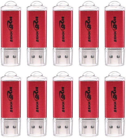 BestRunner 10Pcs USB Flash Drive USB 2.0 Memory Stick Pen Drive USB Storage Thumb Stick 256MB Small Capacity [NOT 256GB] Red