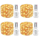 YOUNGFORCE Fairy Lights, Battery Powered String Lights with Remote Control Waterproof Decorative Copper Wire Lights 16.5ft 50LEDs for Bedroom,Patio,Indoor,Party,Garden(Cool White 4 Packs)