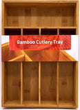 Utopia Kitchen Bamboo Silverware Organizer- 5 Compartments - Bamboo Drawer Organizer Tray - Bamboo Hardware Organizer