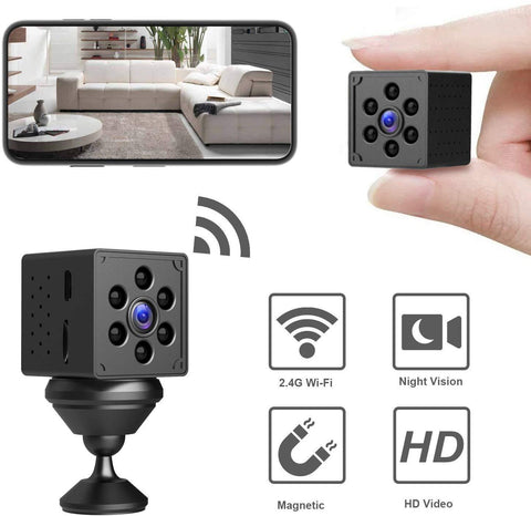 Mini WiFi Spy Camera, Wireless Hidden Camera HD 1080P 24H Live Streaming, Night Vision, Motion Detection, Magnetic Small Nanny Cam Home Security Camera, Longer Battery Life, New Android/iOS App