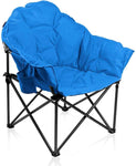 Camping World Reclining Folding Oversized Moon Saucer Chair with Cup Holder for Camping, Hiking - Saucer Support 500 LBS