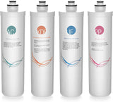 iSpring F4-CUA4 Replacement Filter Pack for 4-Stage Ultra Filtration System CU-A4, Sediment, UF, KDF, and Activated Carbon Filter, 4pcs